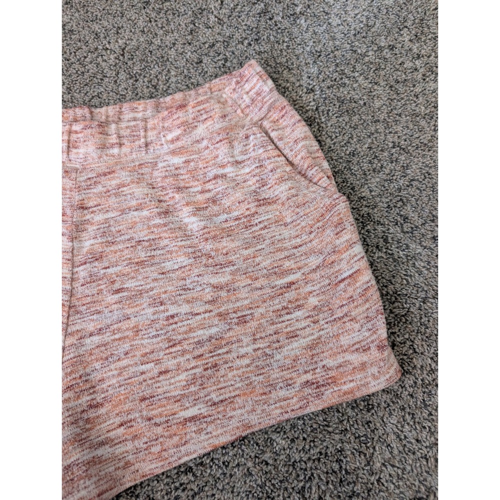 Aerie Womens Space Dye Knit Lounge Shorts Peach White Marled Elastic Waist L - Picture 4 of 4